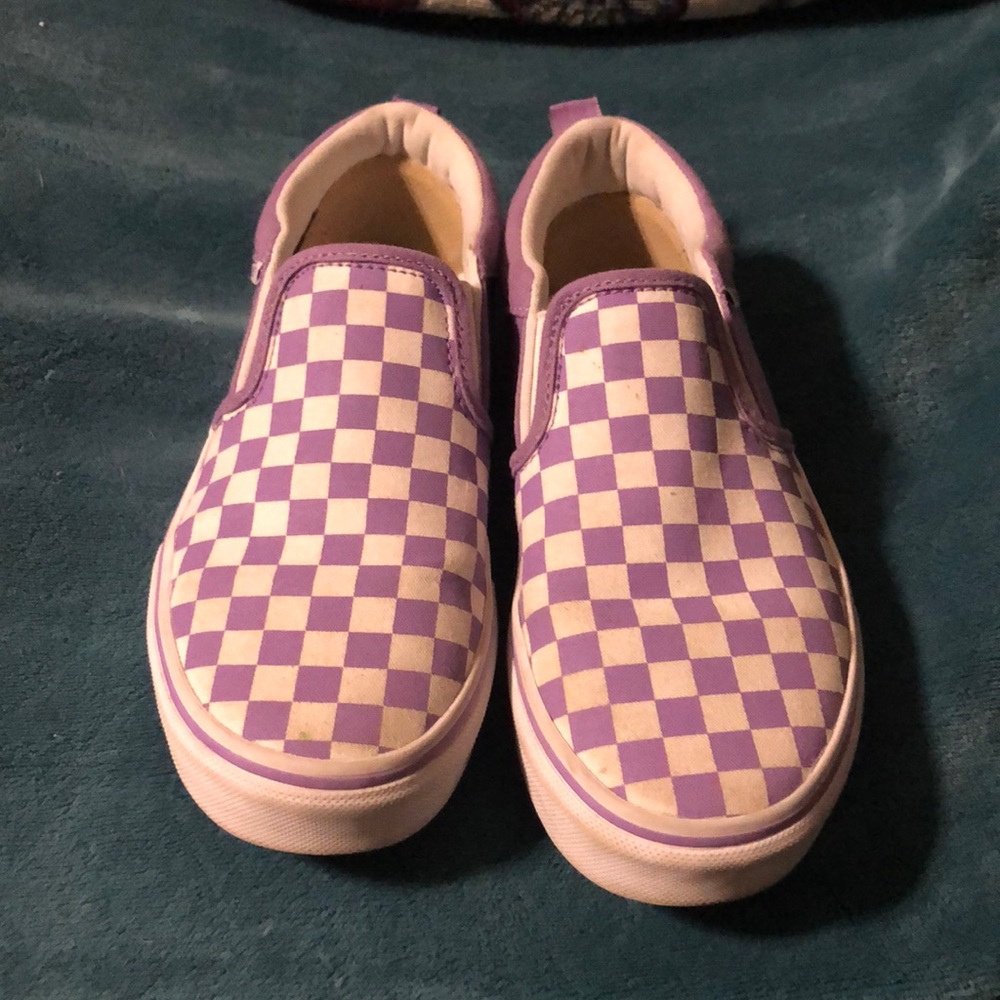 Purple checked vans size4 missy